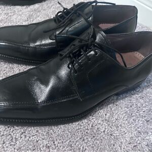 Black Polished Leather Oxford Shoes